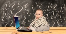 baby using laptop