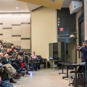 Photo of Prof. Amnon Shashua and the audience during his talk. 