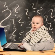 baby using laptop